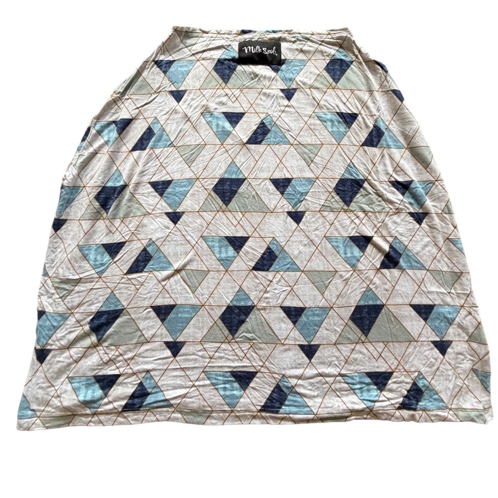 Milk Snob 5-in-1 Nursing Cover Car Seat Cover Geometric Blue Grey Triangle Print